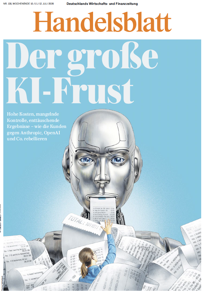 Handelsblatt-Titelseite: „Der große KI-Frust